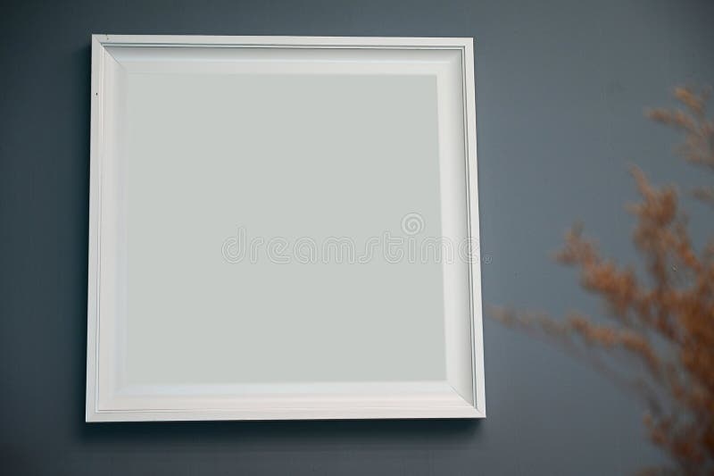 Blank Picture Frame on Grey Wall for Interior Design Stock Photo Image of decoration, abstract