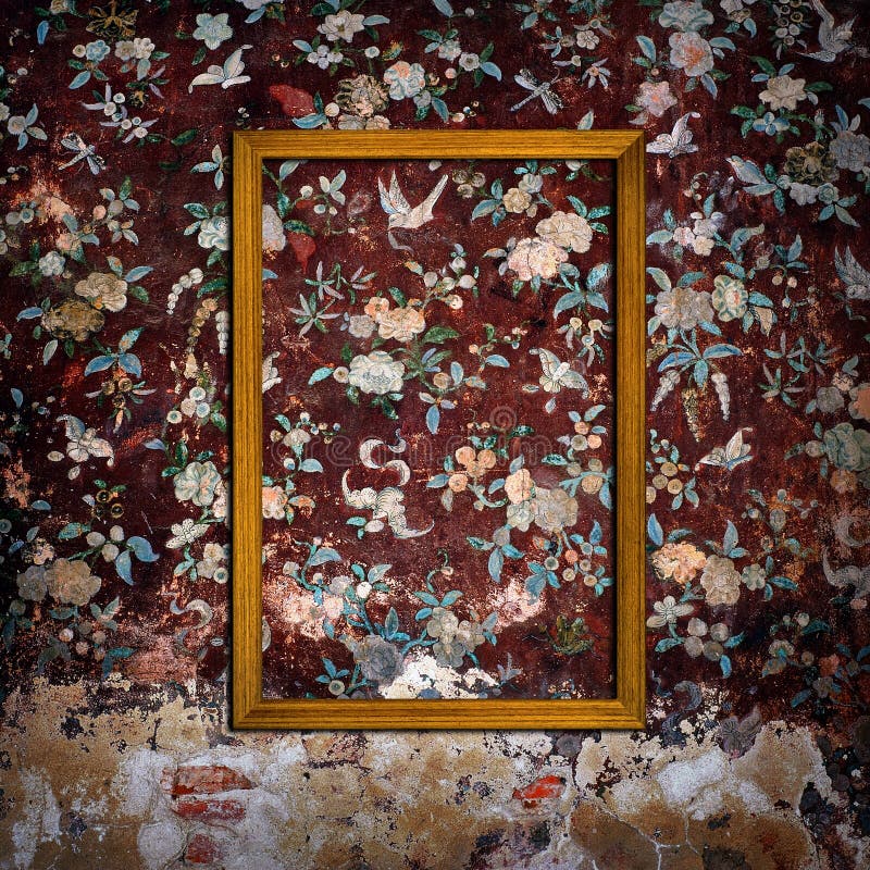 Picture Frames on Concrete Wall Stock Photo Image of background