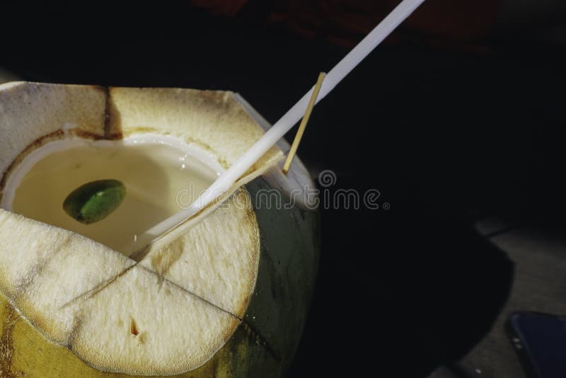 Picture of Fresh Coconut Juice on a Tropical Beach Stock Image Image