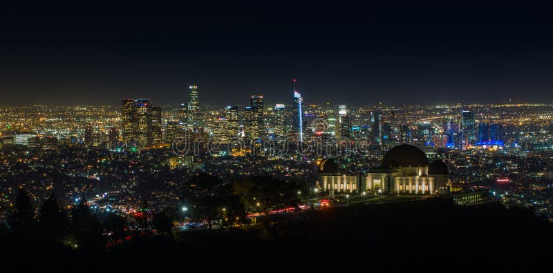 Griffith Observatory at Night with Los Angeles Skyline