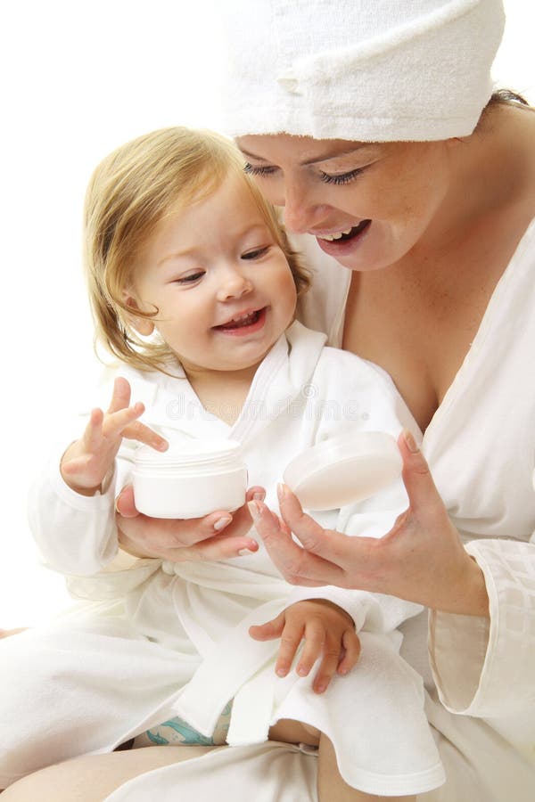 Picture of happy mother with baby royalty free stock photography