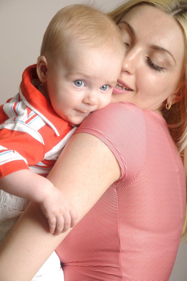 Picture of happy mother with baby