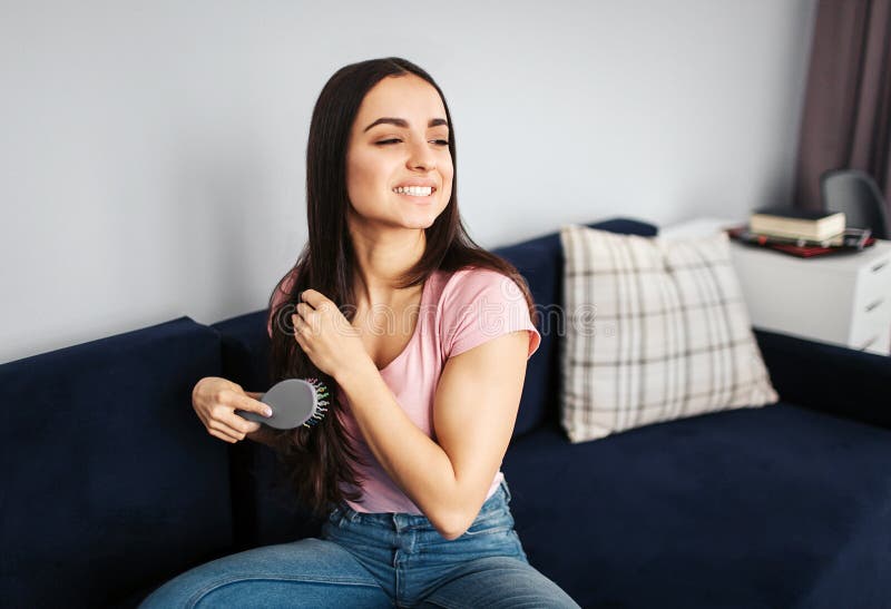 Sitting on a hair brush