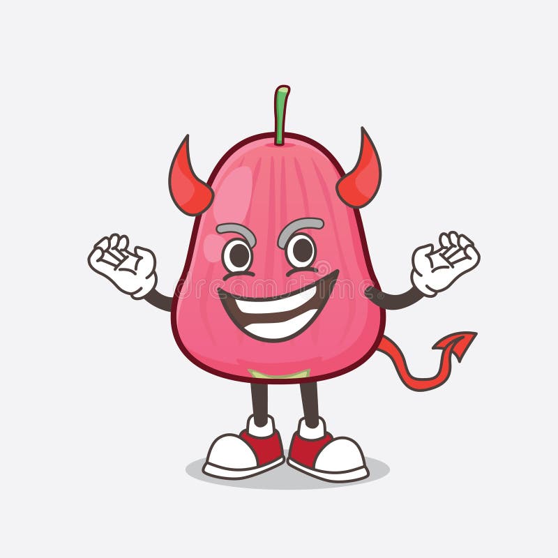 Java Apple cartoon mascot character as cruel devil stock illustration