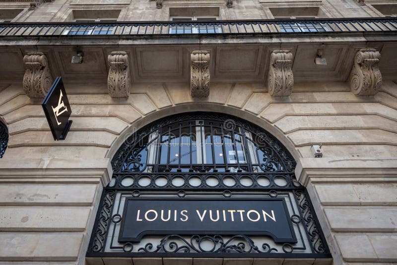 Louis Vuitton Logo On Their Local Shop In Bordeaux. Louis Vuitton Is A Fashion House ...