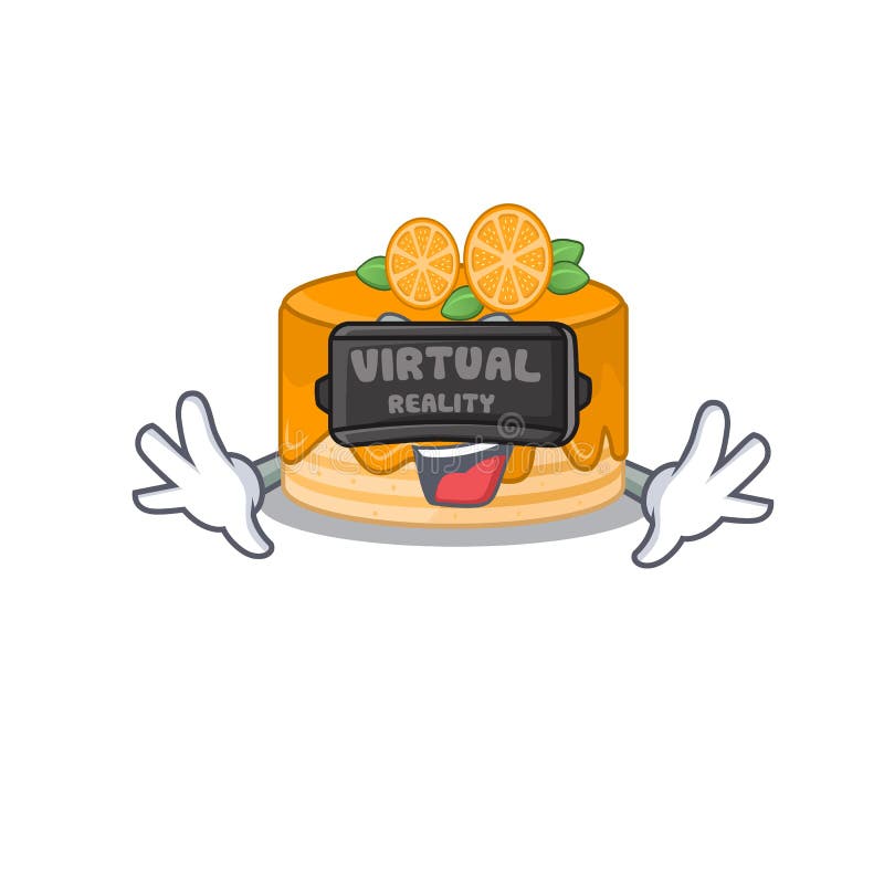 A Picture of Orange Cake Character Wearing Virtual Reality Headset