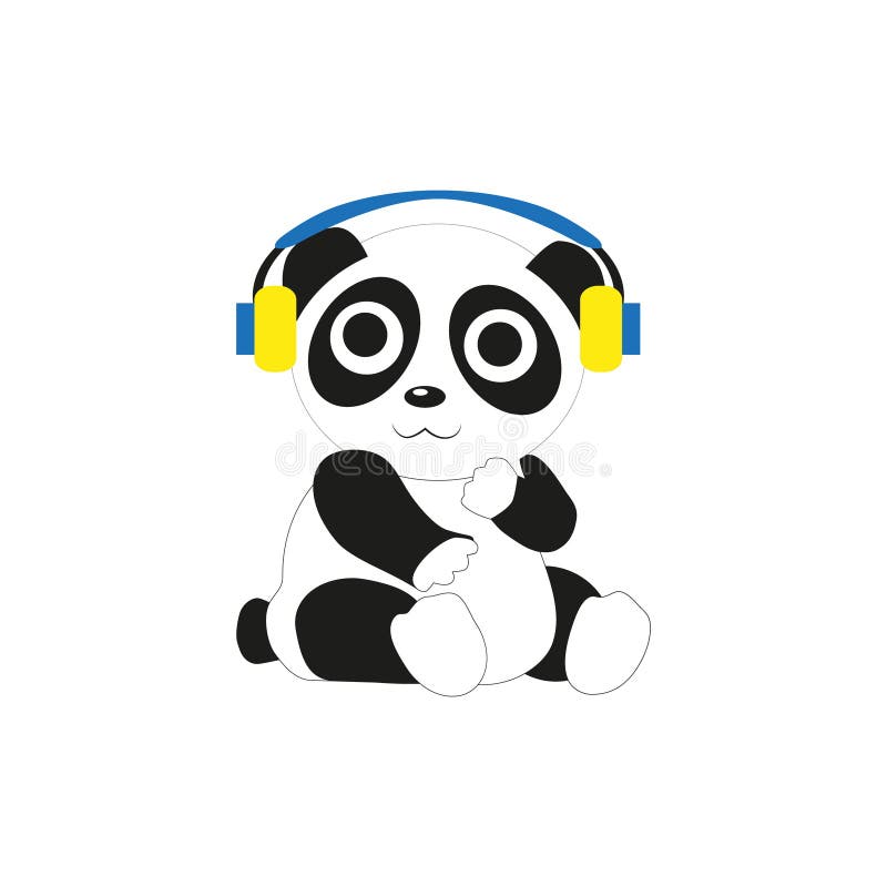 Kawaii panda with headphone by Kiutimood on Dribbble