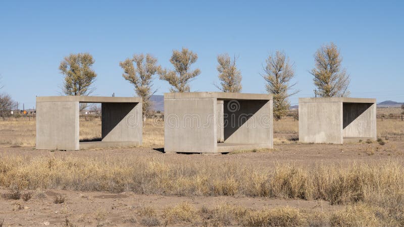 Untitled work in concrete by Donald Judd at the Chinati Foundation in Marfa, Texas.