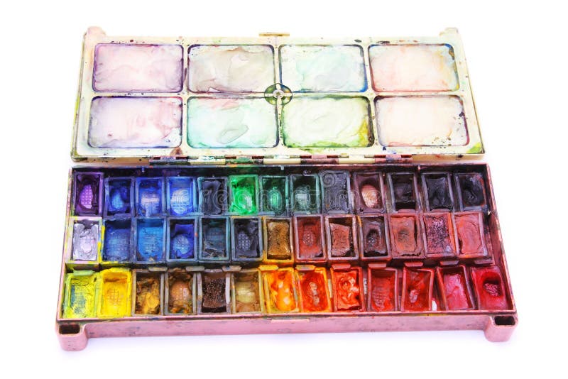 Picture of professional aquarelle paintbox stock photo
