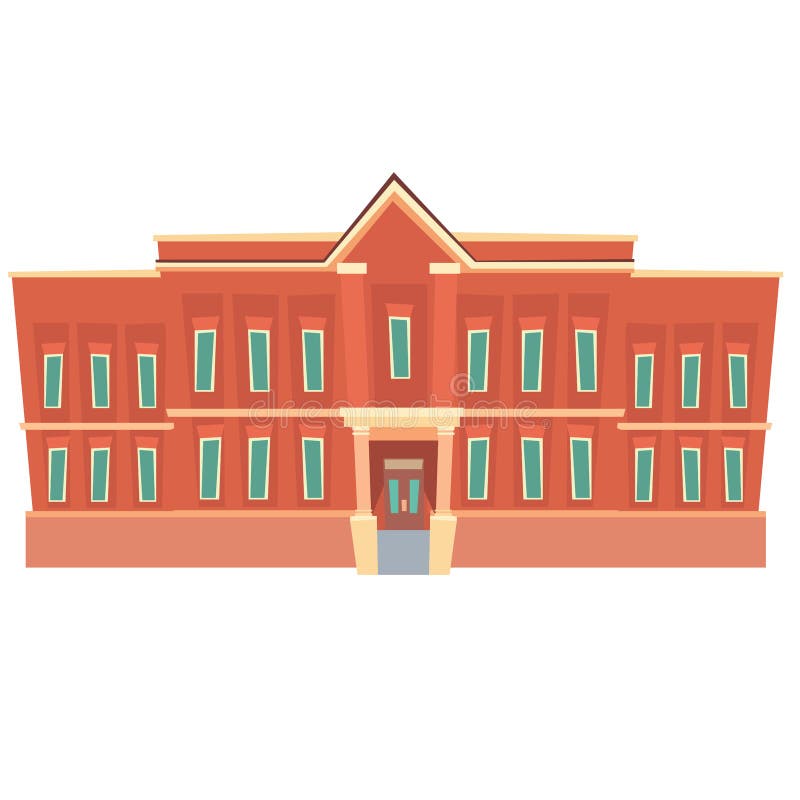 Picture of a School on a White Background. Vector Illustration Stock