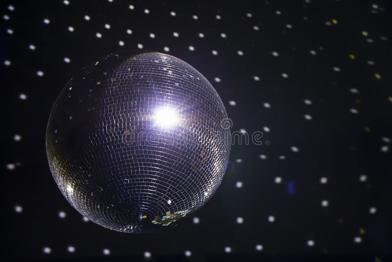 Shiny Silver Disco Ball Hanging from the Ceiling Stock Photo Image of