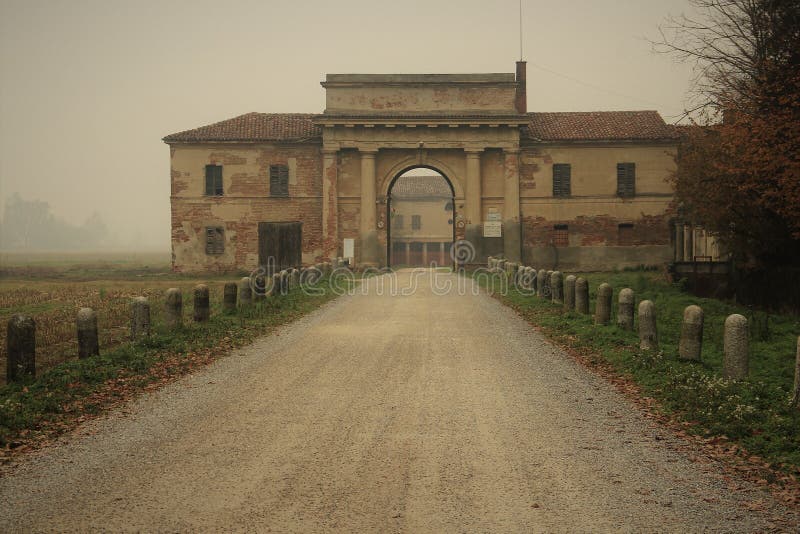 The countryside in Cremona, Italy. Santa Maria del Campo