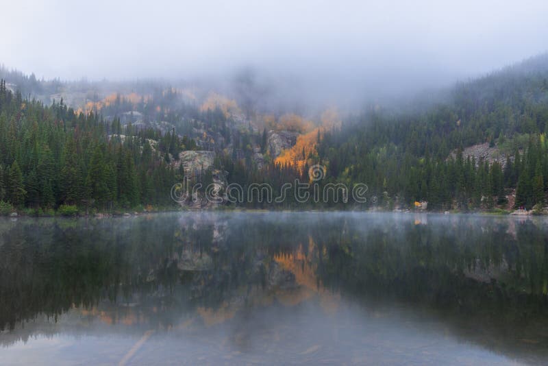 Misty Bear Lake in Rocky Mountain National Park