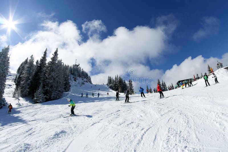 Ski resort in the austrian Alps stock photo Ski resort in the austrian Alps stock photo