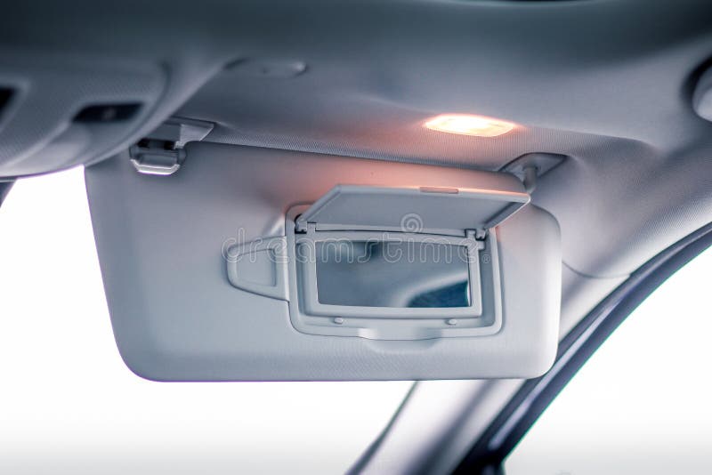 Vanity Mirror Open in the Car Stock Image Image of system, collision