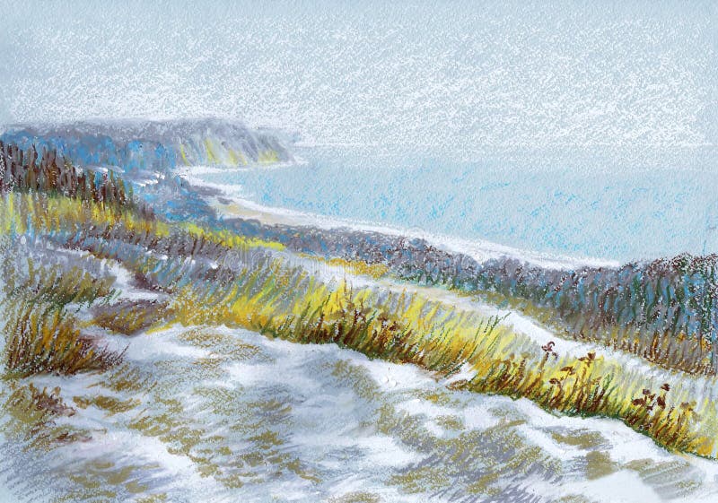 Picture `Winter Dunes`. Paper, pastel royalty free stock photos