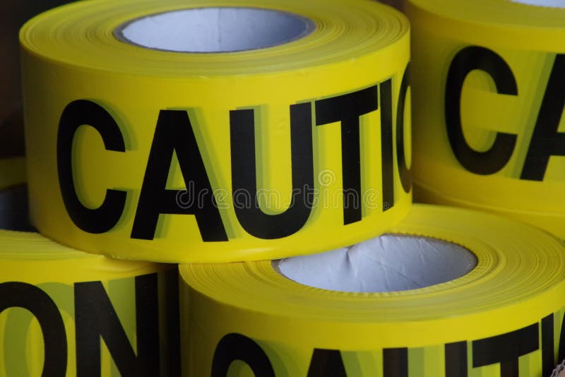 Yellow Caution Tape Ready for Use. Stock Image Image of industrial
