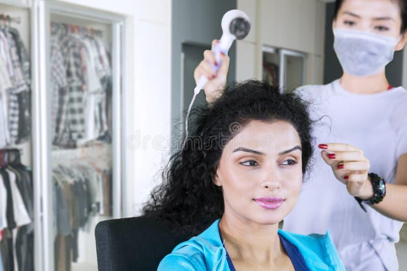 Indian Woman Doing Hair Treatment at Home Stock Image - Image of curly,  fashion: 159789307