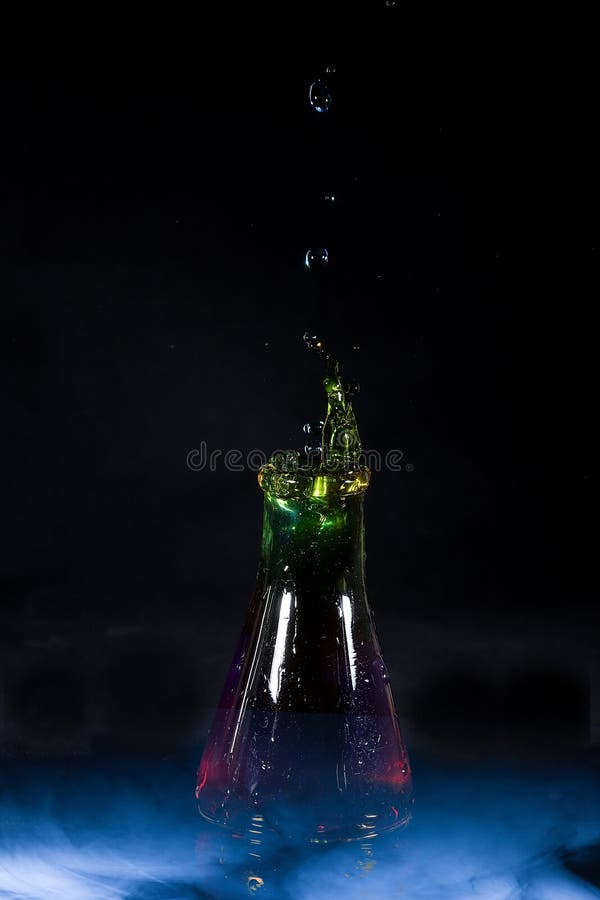 The color liquid in the flask royalty free stock photography