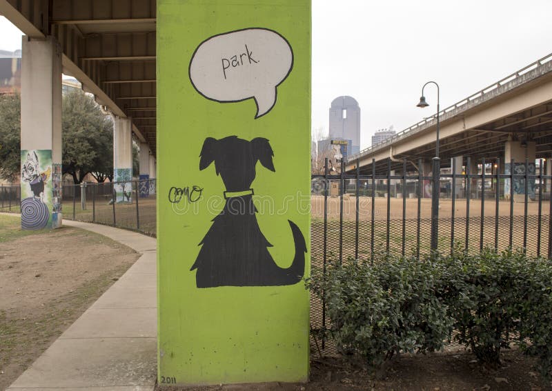 Pooch-themed art in Bark Park Central, Deep Ellum, Texas