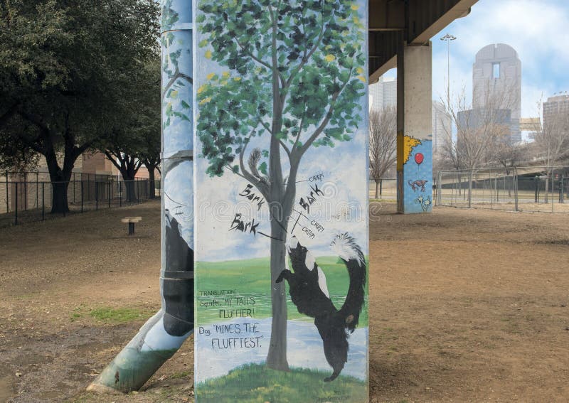 Pooch-themed art in Bark Park Central, Deep Ellum, Texas
