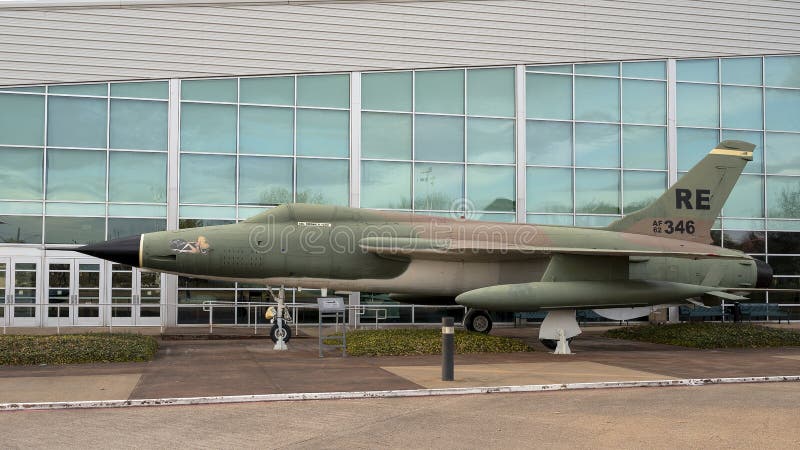 Republic F-105 Thunderchief on display outside the Frontiers of Flight museum in Dallas, Texas royalty free stock photo Republic F-105 Thunderchief on display outside the Frontiers of Flight museum in Dallas, Texas royalty free stock photo