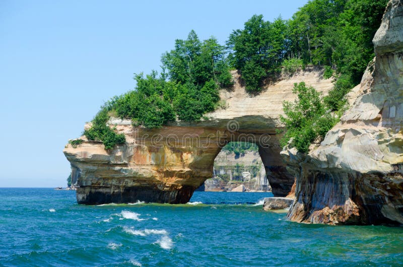Pictured rocks on lake Superior stock photography