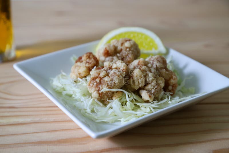 Whitish Deepfried Chickens on the Dish Stock Image Image of table