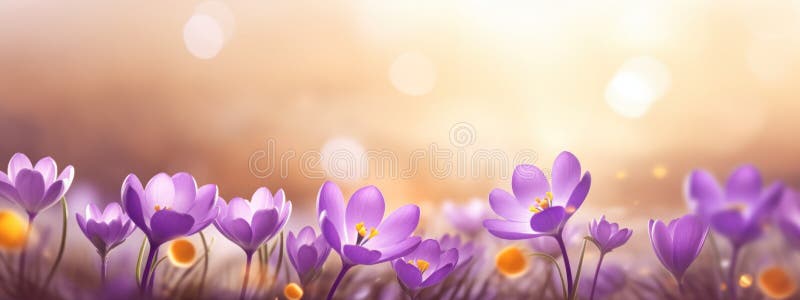 Pictures of spring flowers with sun rays stock photos
