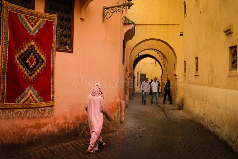 Picturesque corner in the medina. Marrakesh. Morocco
