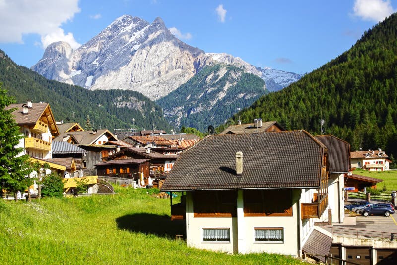 Picturesque Dolomites landscape. Canazei