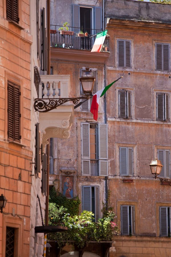 Picturesque facades of old urban house