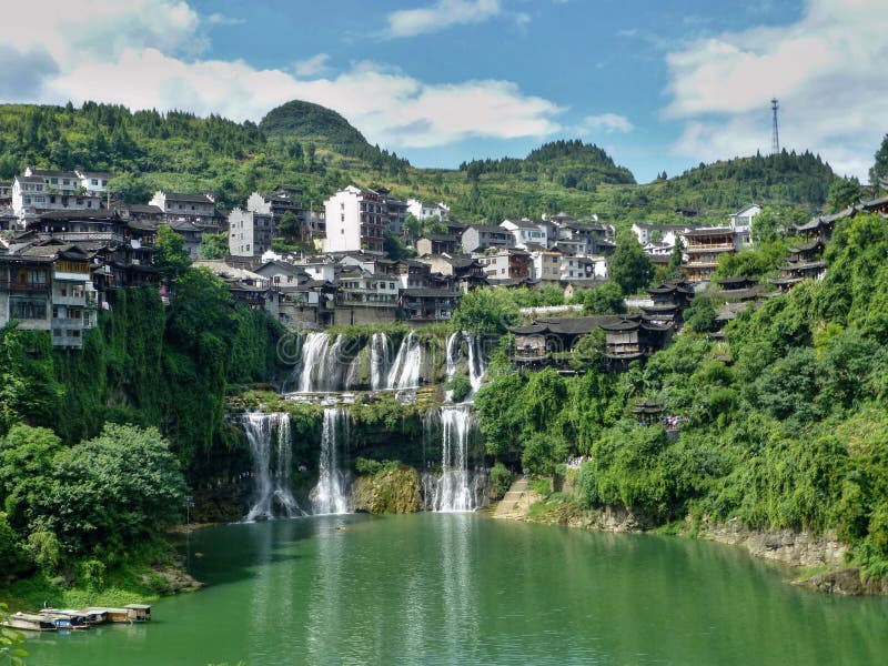 Picturesque ancient town in Hunan province in China - Hibiscus town