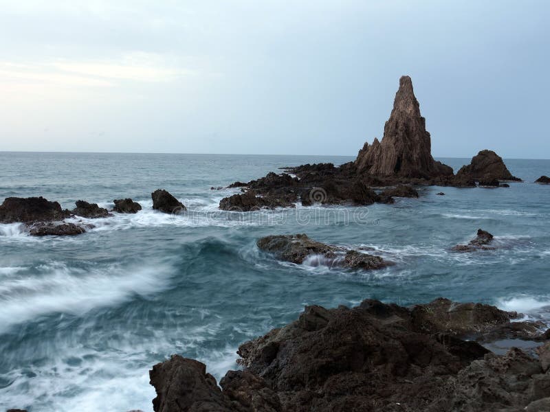 Picturesque-kaap van het rund van de las sirenas van mermaids cabo de gata almeria spanje