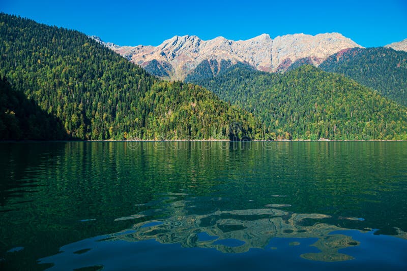 Picturesque, majestic clear turquoise lake