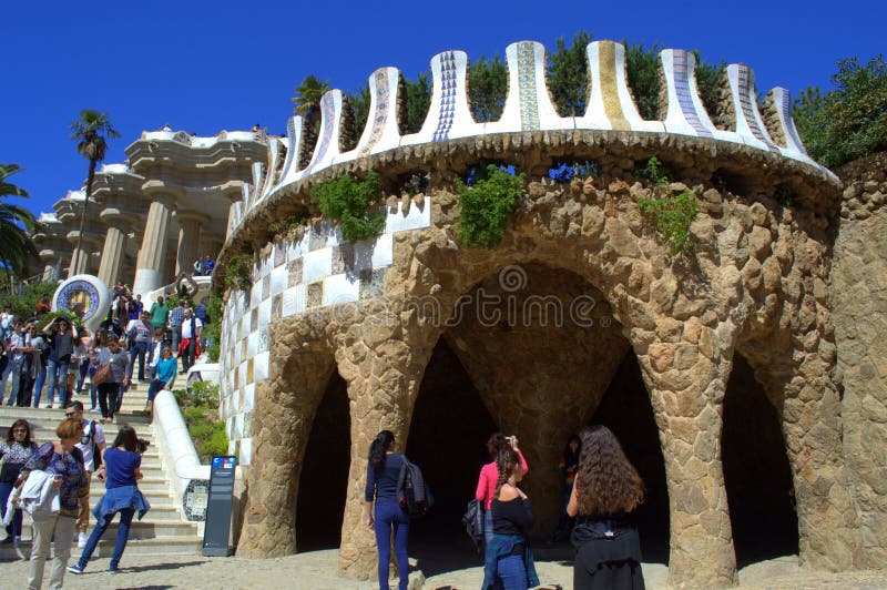 Picturesque park guell stock image