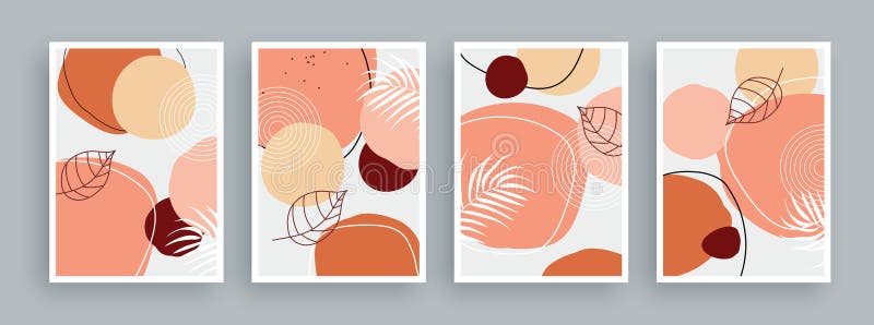 Pictură abstractă cu culori pastel. elemente geometrice minimaliste și linii trase manual. Scandinavia din secolul al XIX-lea royalty free illustration