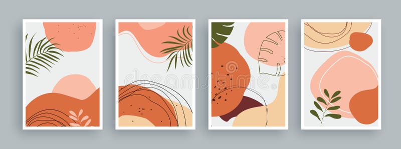 Pictură abstractă cu culori pastel. elemente geometrice minimaliste și linii trase manual. Scandinavia din secolul al XIX-lea vector illustration