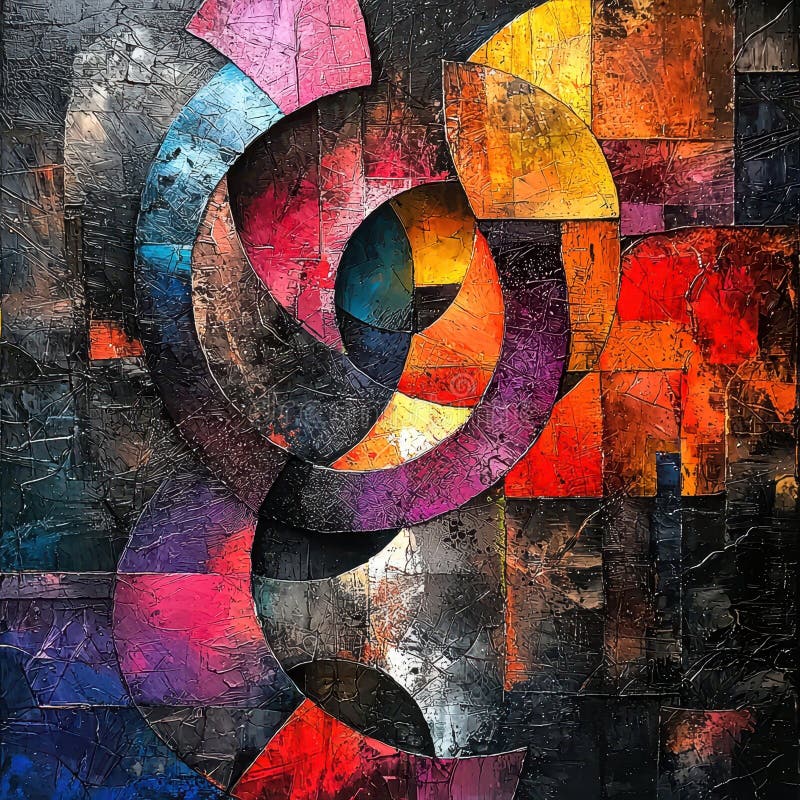 Pictură geometrică abstractă cu tipare circulare aldine royalty free stock photos
