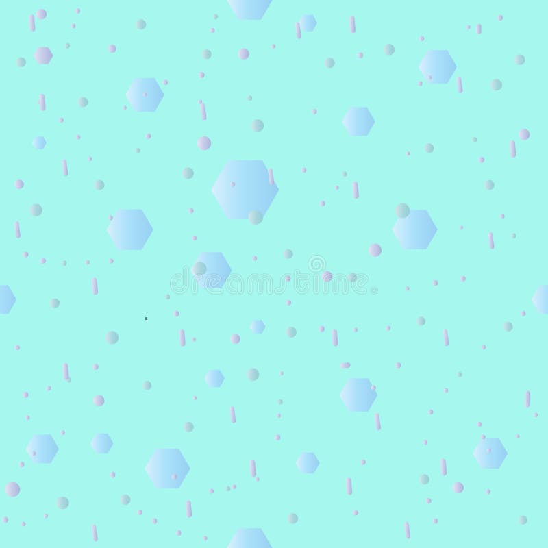 Picături de ploaie și hexagoane abstracte pe fond albastru deschis. stock illustration