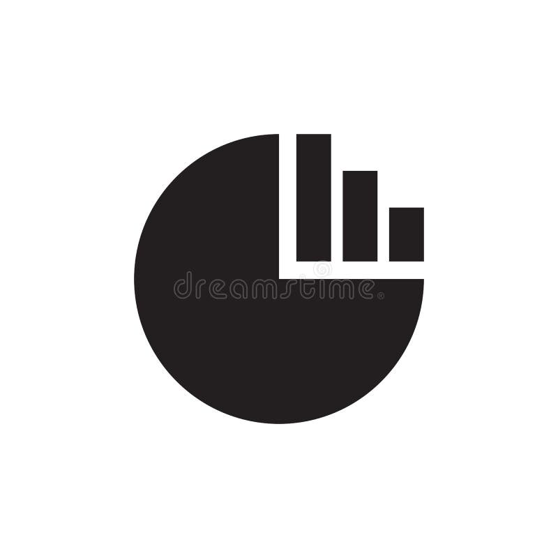 Pie chart - black icon on white background vector illustration for website, mobile application, presentation, infographic.