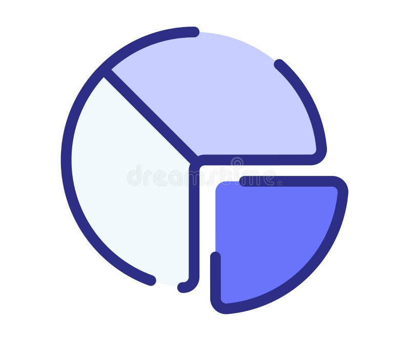 Pie chart budget report single isolated icon with dashed line style vector illustration
