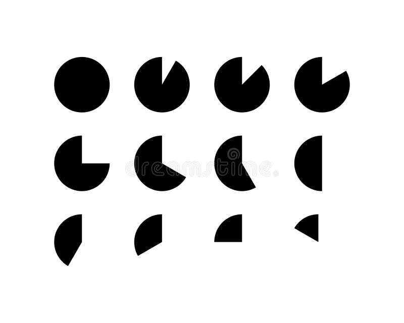 Pie Chart Icon set in trendy flat style isolated on white background. Graph symbol for your web site design, logo, app, UI. Vector vector illustration