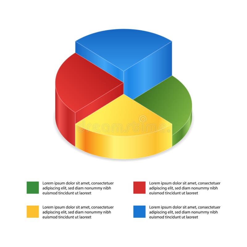 Pie Chart On Isolated Background. Set Of Bulk Isometric Pie Char Stock