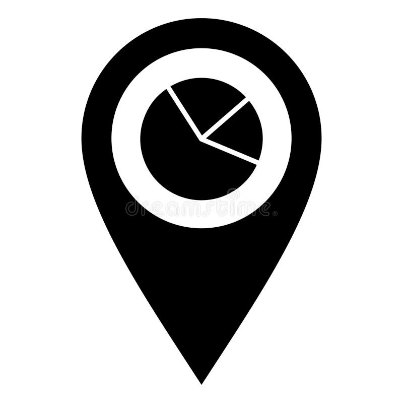 Bar chart and location pin stock vector. Illustration of location