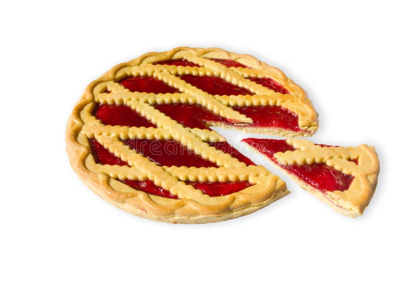 Pie with cherry jam