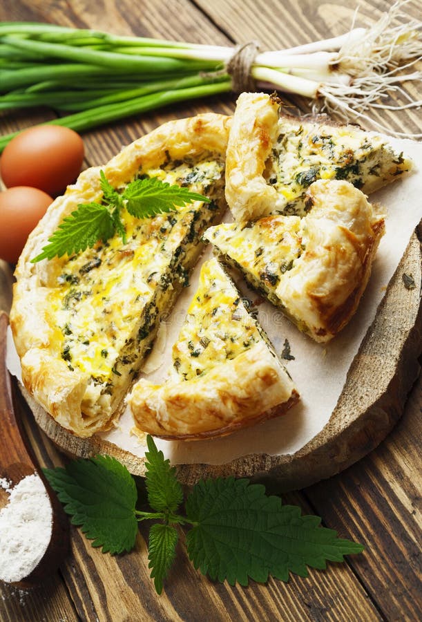 Pie with Nettles and Spring Onion Stock Image - Image of eating, bake ...