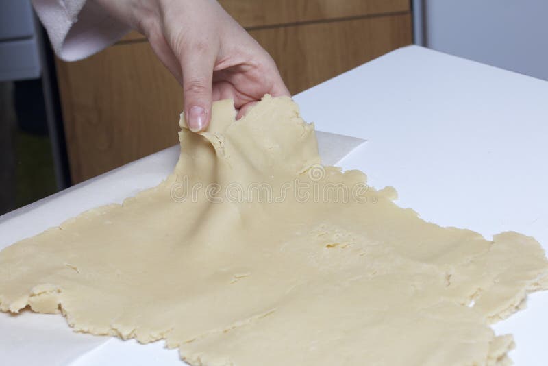 Pie with Stuffing from Cottage Cheese and Apple Jam. Stages of