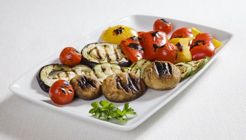 Piec na grillu warzywa zdjęcia stock Piec na grillu warzywa zdjęcia stock