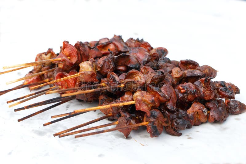 Piec na grillu wątrobowy zbliżenie szczegółu jedzenie obraz stock
